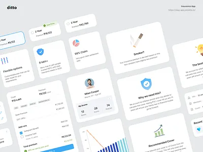 Components 3d blue branding card checkout design graph graphic design grey icon illustration logo minimal profile ui ux