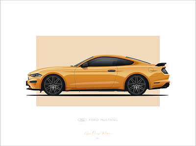 Ford Mustang 2021 Poster branding bucket clean design flat ford illustration logo mustang slick vector
