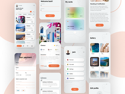 Concept for travel app design mobile app ui ux