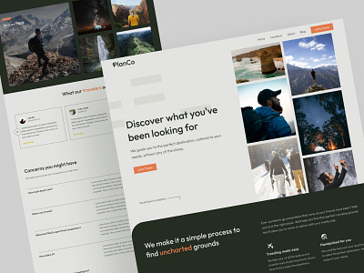 PlanCo - Travel Agency agency camping design landing page outdoors travel ui ux web design