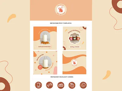 Monkey Nutrition Rebranding project branding design graphic design hightlight covers illustration instagram templates landing page logo minimal post templates rebranding typography ux vector