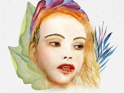 August august mixed media season summer summer love watercolor watercolor portrait