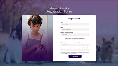 Platform for volunteering at animal shelters design logo ui ux