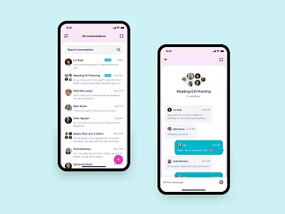 Chat App app chat conversation design emoji group group chat history list message mobile people phone