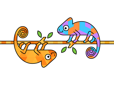 colorful chameleon clipart