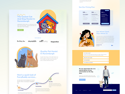 FurryBuddy-Pet Hostel Landing Page app ui design design minimal pet care website pet hostel pet hostel website pet landing page ui ux website website design