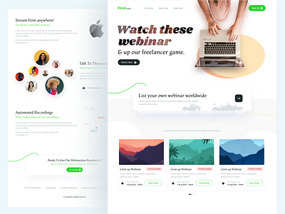 Webinar creative design graphic design landing page ui uiux webinar website design