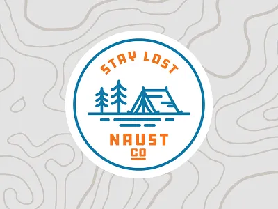 Stay Lost Badge, Naust Co. badge badges branding camping design hiking icon illustration logo norway outdoors patches pin buttons staylost vector wanderlust wilderness