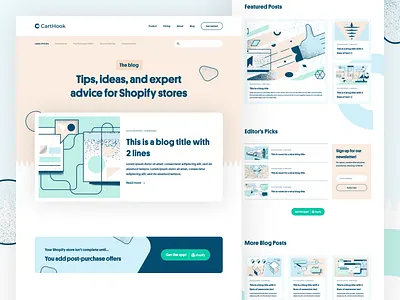 CartHook Blog abstract b2b blog blog illustration brand brand identity branding illustration modern saas tech textures typography ui