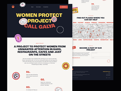 Call Galya - Landing Page design free freebie home illustration landing landing page main page protect women social project ui uiux web site website