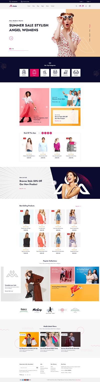 Moda - Fashion Ecommerce XD Template. 3d animation branding ecommerce graphic design mobile app mobile application moda motion graphics ui web app