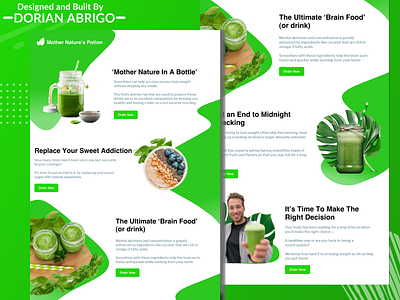 Matcha Green Smoothie Website branding clean concept design ecommerce graphic design minimal modern photoshop symbol texture type typography ui uiux ux web web design website