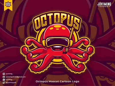 Octopus Mascot Animal Esport Logo (Esport Animal Logo) branding cartoon character cute design esport gamers gaming illustration kraken logo mascot monster octopus octopus logo sea streamer vector