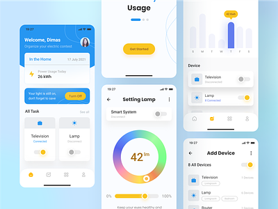 Home Electricity Mobile App application design electricity life style management mobile app monitoring ui uidesign user interface ux