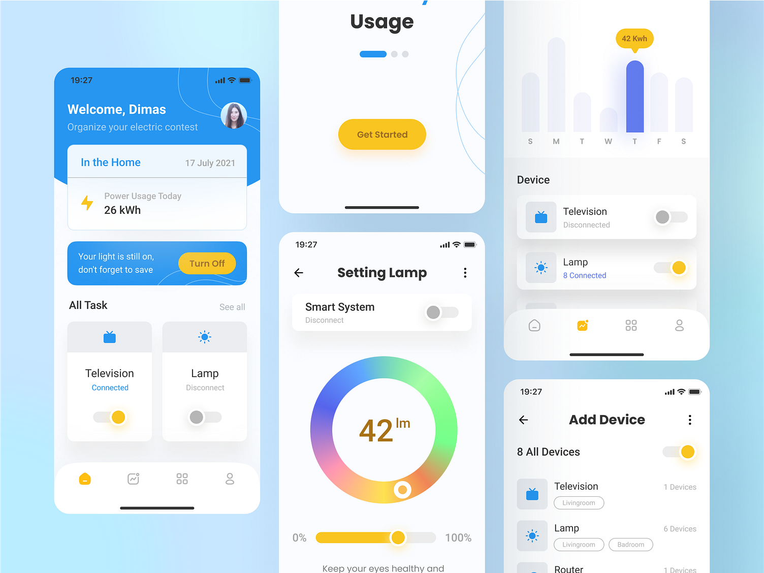 Home Electricity Mobile App by Sub1 on Dribbble