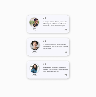 Daily UI 039 - Testimonials dailyui dailyui039 testimonials