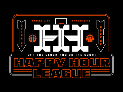 Happy Hour League basketball brand happy hour icon league logo mark type