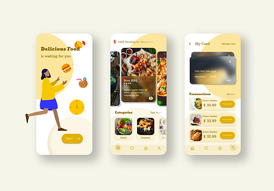 Food Delivery Mobile App design mobile design prototype ui ux wireframe