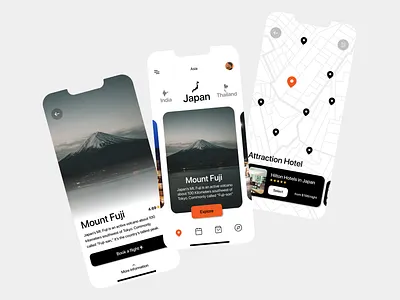 Travel App app design booking branding design graphic design japan logo travel uiux vector