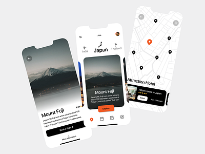 Travel App app design booking branding design graphic design japan logo travel uiux vector