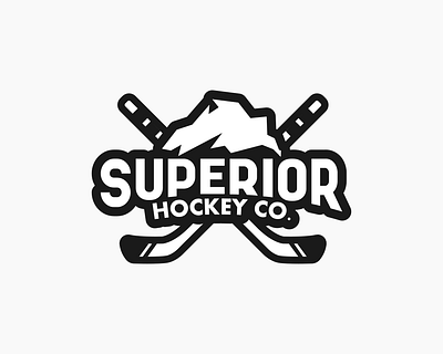 Superior Hockey Co. brand design flat hockey logo store vector