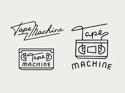 Tape Machine Logo Variations animation film illustration ligature logo script tape type typography