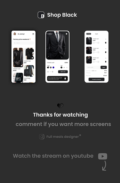 Black e commerce application black mobile app e commerce app
