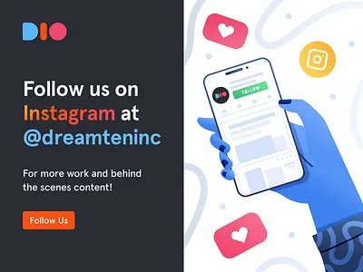 Follow Dreamten on Instagram agency animation branding design dreamten follow ig ig post illustration instagram interface marketing post product sales social media software ui ux web