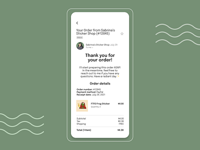 Sticker Shop Email Receipt | DailyUI #017 dailyui design email order order confirmation purchase shop sticker shop ui