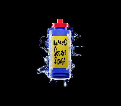 Michael's Secret Stuff | Space Jam 3d 3dillustration basketball blender bottle cinema4d design graphic design illustration jordan logo motion graphics movie realism spacejam tape water