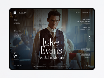 The Alienist: John Moore Profile 一 UI Concept branding concept crime design desktop graphic design home interface logo page page layout series the alienist type ui ui design user interface ux web website