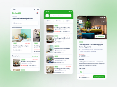 Ngekost - Boarding House Finder App bedroom boarding house boarding rent booking booking app find house finder app house finder house rent kost mobile app mobile design mobile ui mobileapps rent room uidesign uxdesign virtual room