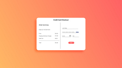 Credit Card Checkout UI (DailyUI #002) 002 creditcard dailyui design form ui