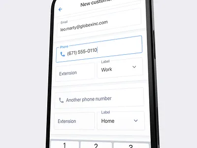 New customer android app customer design form input interface iphone material mobile new user phone produtc text field ui