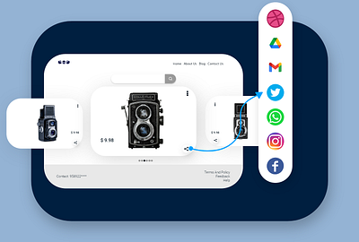 Social share button adobe adobexd dailyui design illustration photoshop ui vector