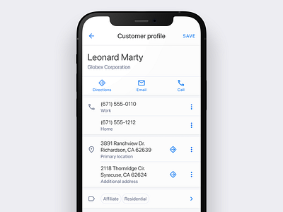 Customer profile android comment customer design interface iphone material mobile notes product profile type ui user profile ux