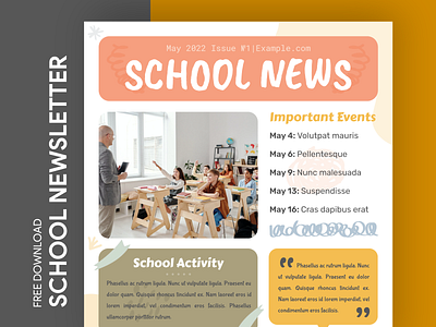 School Newsletter Free Google Docs Template academy design doc docs document google high ms newsletter newsletters print printing school template templates word