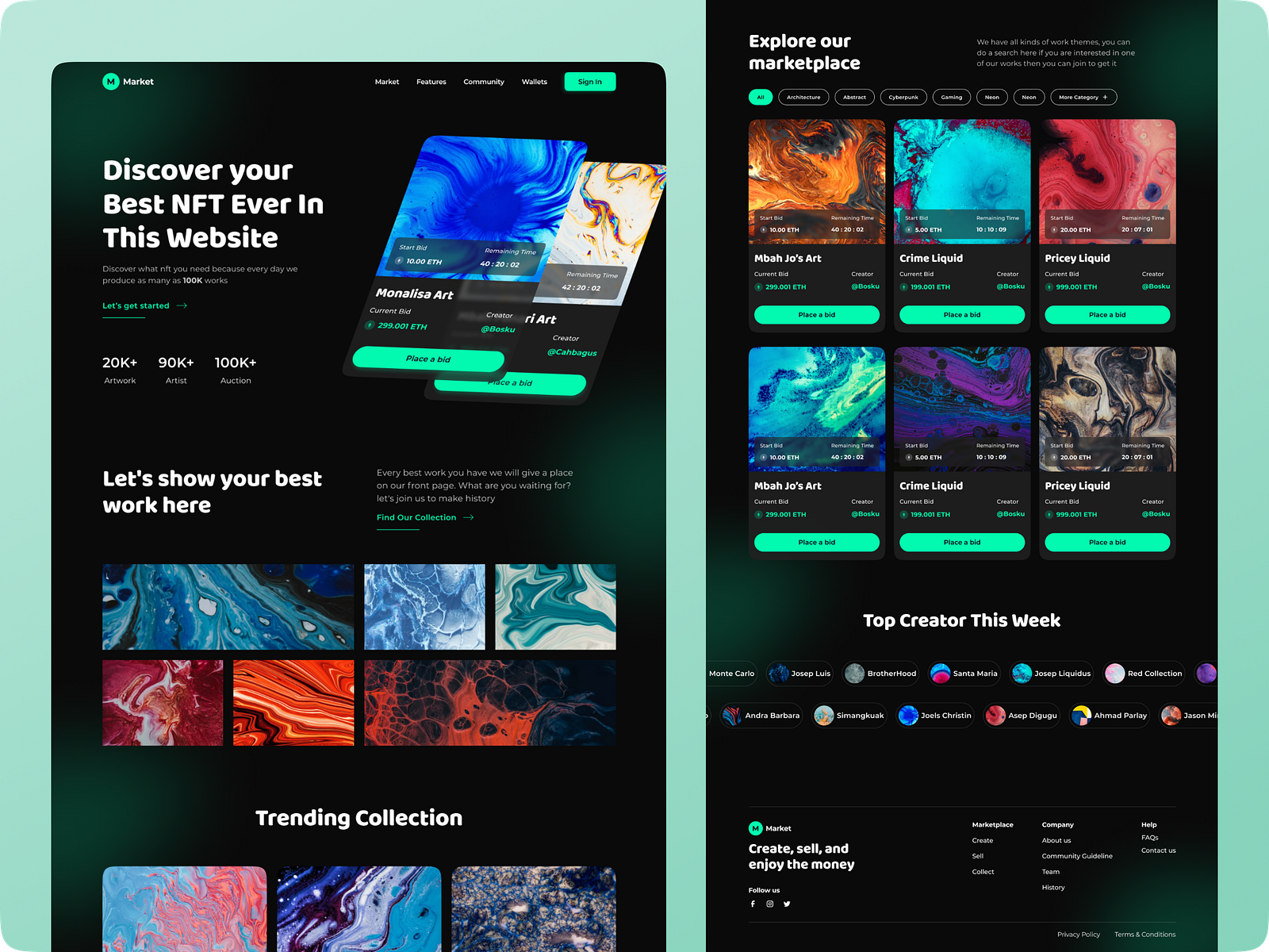 NFT Landing Page by Sunnyday 🌞 on Dribbble