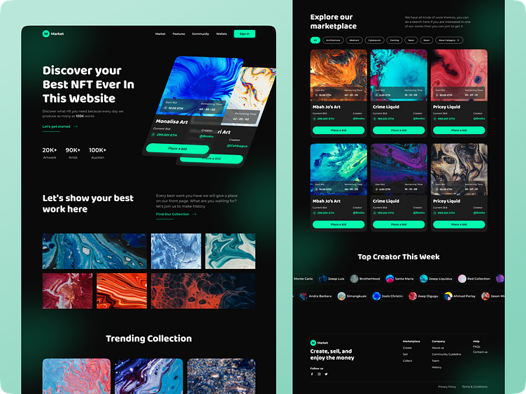 NFT - Landing Page by Sunnyday Lab on Dribbble
