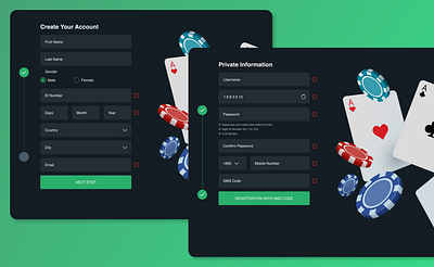 777 Sign Up Page 777 casino deck design dribbble form illustration information landing page poker registration signup ui uidesigner uiux uiuxdesign uiuxdesigner ux web website