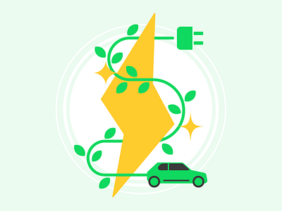 Electric Vehicle illustration car charger climate change earth electric ev flat illustration lightning plug social good terra.do