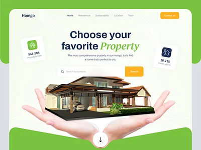 Real Estate Landing page apartement building business home home page landing page properties property property management real estate agency real estate website realtor residence ui ux web design website