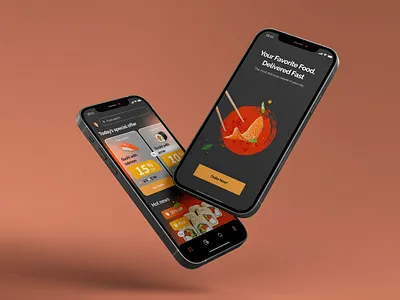 Food delivery app adaptive app concept delivery design figma food interface mobile page pay system ui web webflow website wireframe
