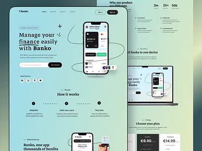 Finance website home page: landing page agency app design bank banking finance financial fintech home home page homepage landing landing page landingpage payment getway platform product designer uiux web design webdesign website
