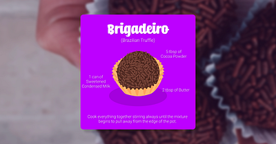 #DailyUI 040 app branding brazilian brazilian truffle brigadeiro brigadeiro recipe daily ui daily ui 040 design figma graphic design illustration kitchen logo recipe sweet ui ux