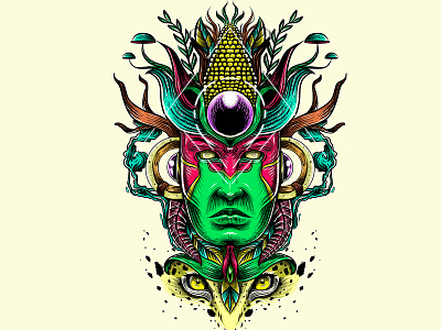 guerrero jaguar draw graphic design illustration ilustracion vector