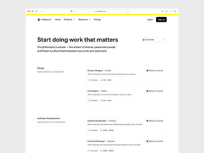 Careers page — Untitled UI about us careers careers page company page figma job listings jobs minimal minimalism recruitment simple web design webflow