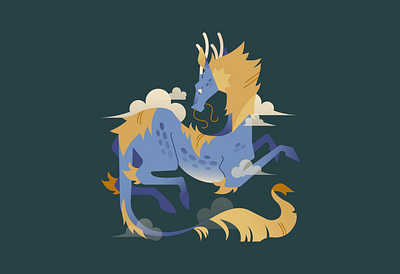 Qilin chinese creature cryptid dragon illustration japanese myth qilin vector