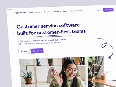 Customer success SaaS landing page — Untitled UI customer service customer success figma header landing page logo cloud saas web design webflow website design