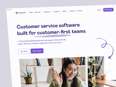 Customer success SaaS landing page — Untitled UI customer service customer success figma header landing page logo cloud saas web design webflow website design